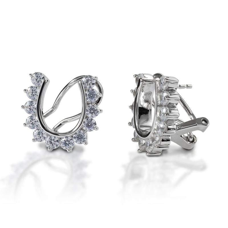 Kelly Herd .925 Sterling Studded Horseshoe Earring