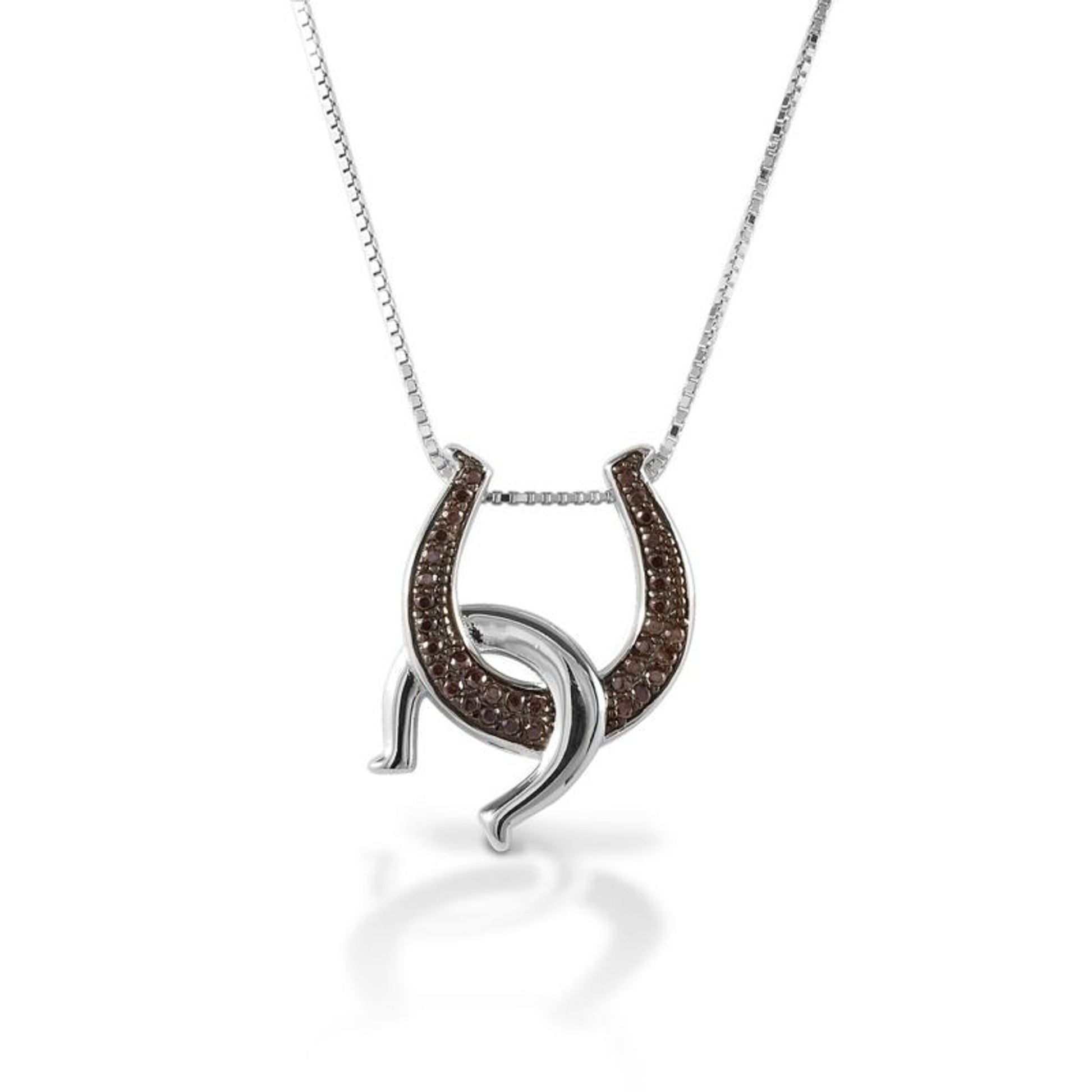 Kelly Herd S Slv Dbl Horseshoes Necklace Cho