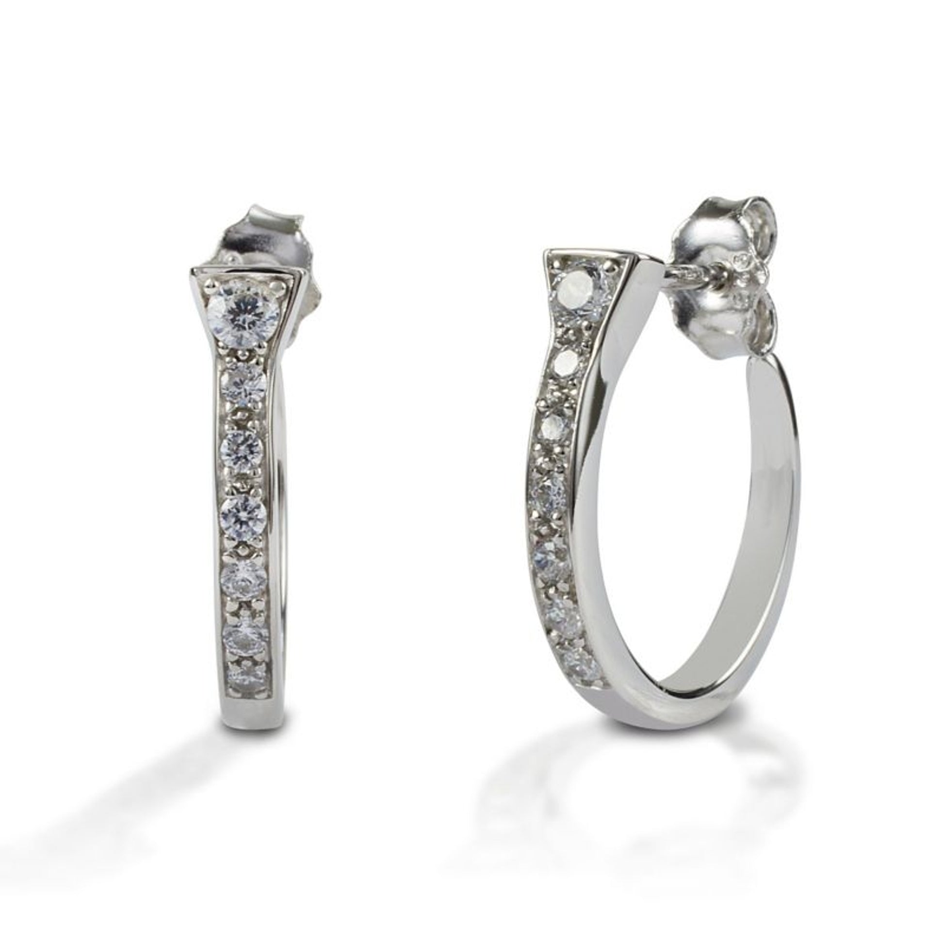 Kelly Herd.925 Sterling Silver Pave NailEarrings
