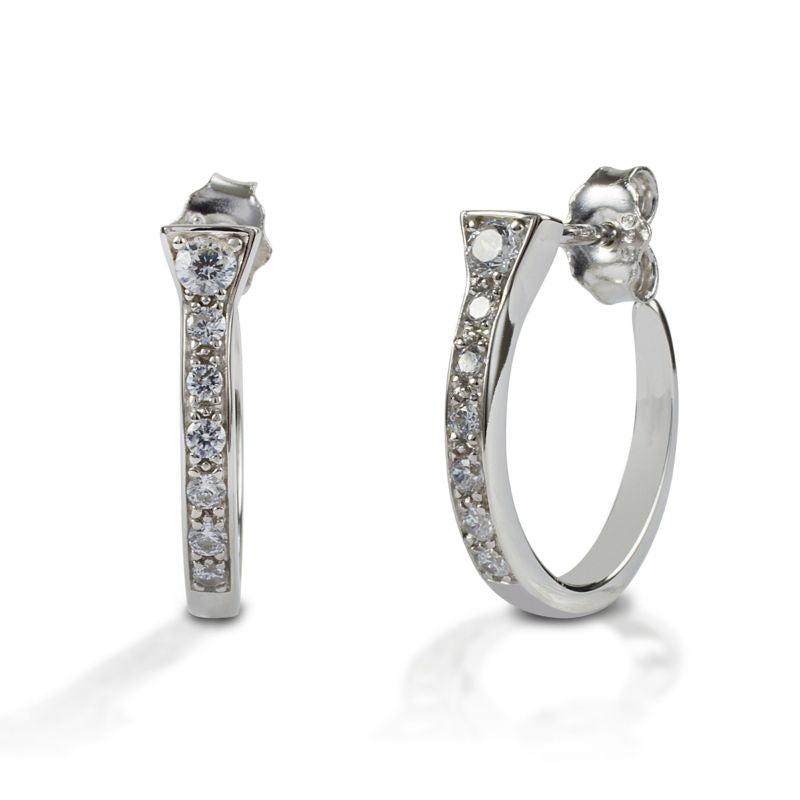 Kelly Herd.925 Sterling Silver Pave NailEarrings