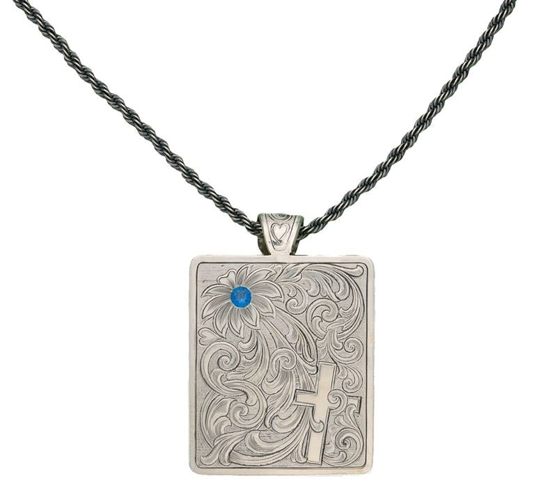 Montana True Blue Bitterroot Flower Necklace