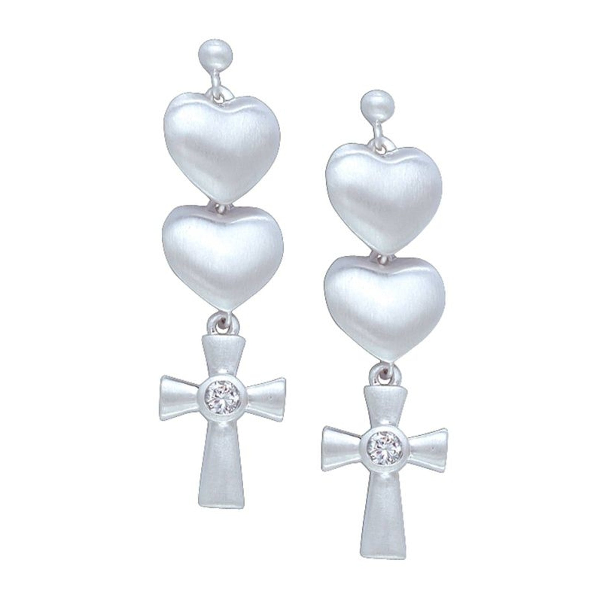 Montana Silver Satin Silver Hearts and Cross