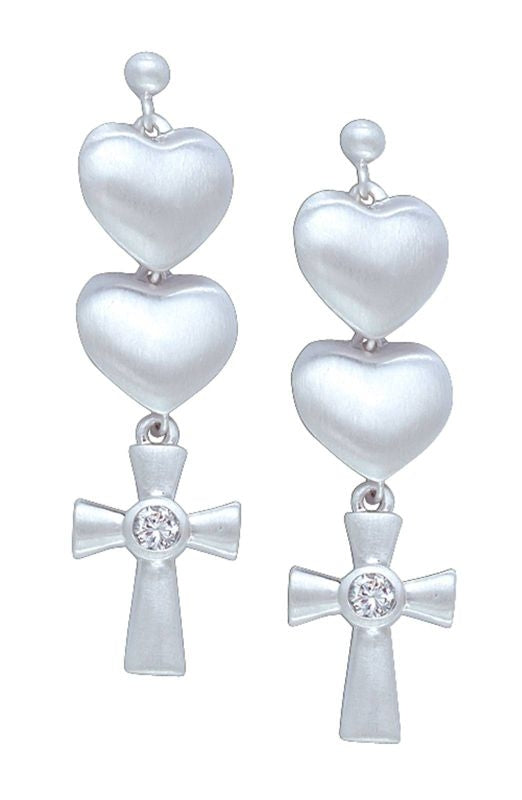 Montana Silver Satin Silver Hearts and Cross