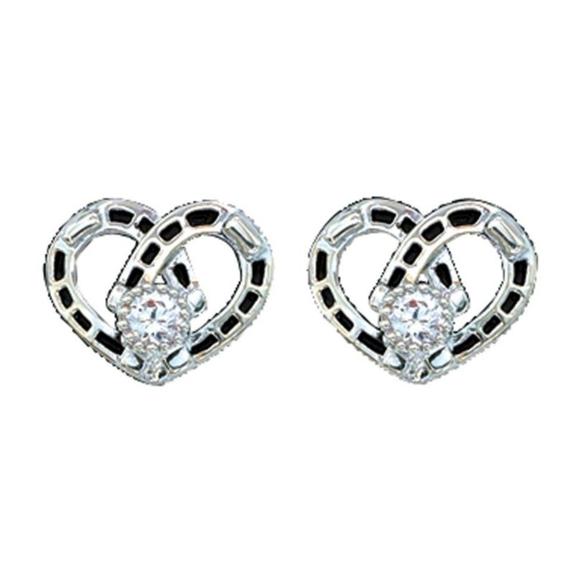Montana Silver Horseshoe Heart Post Earrings