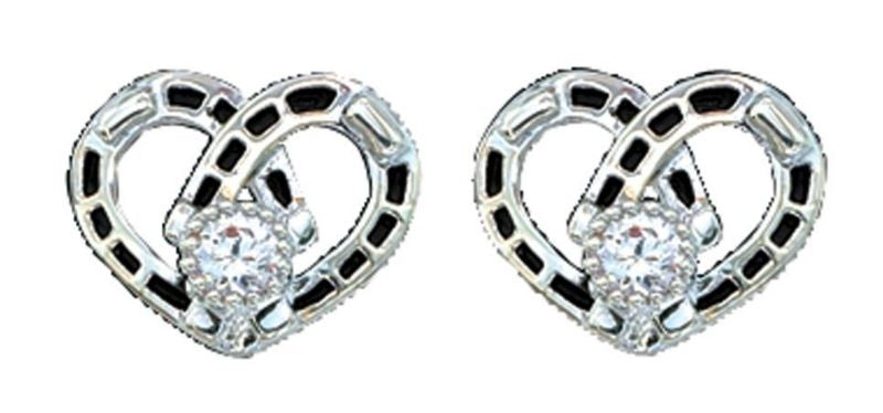 Montana Silver Horseshoe Heart Post Earrings