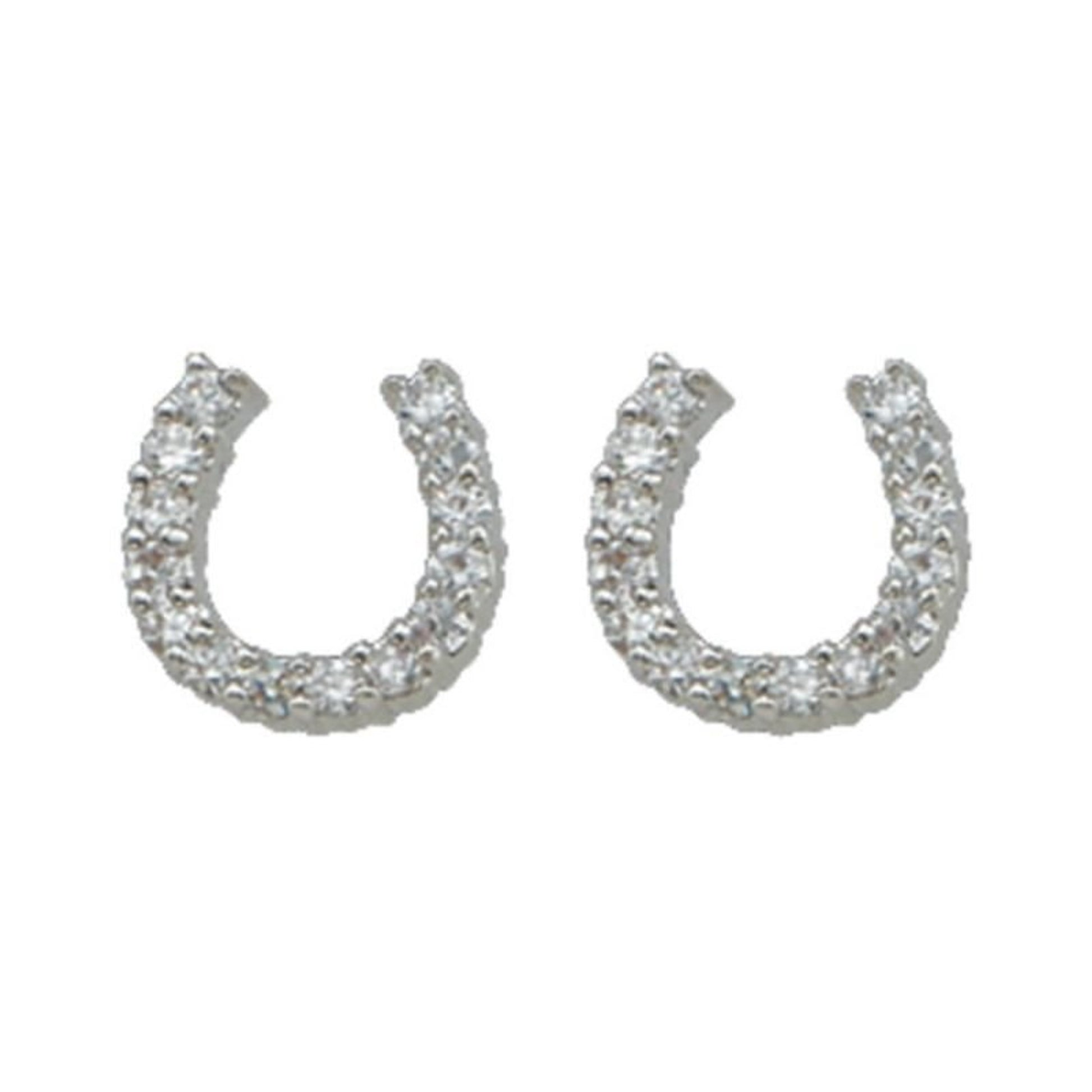 Montana Silversmiths Tiny Rider Post EarringsBk/Wh