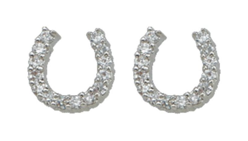 Montana Silversmiths Tiny Rider Post EarringsBk/Wh