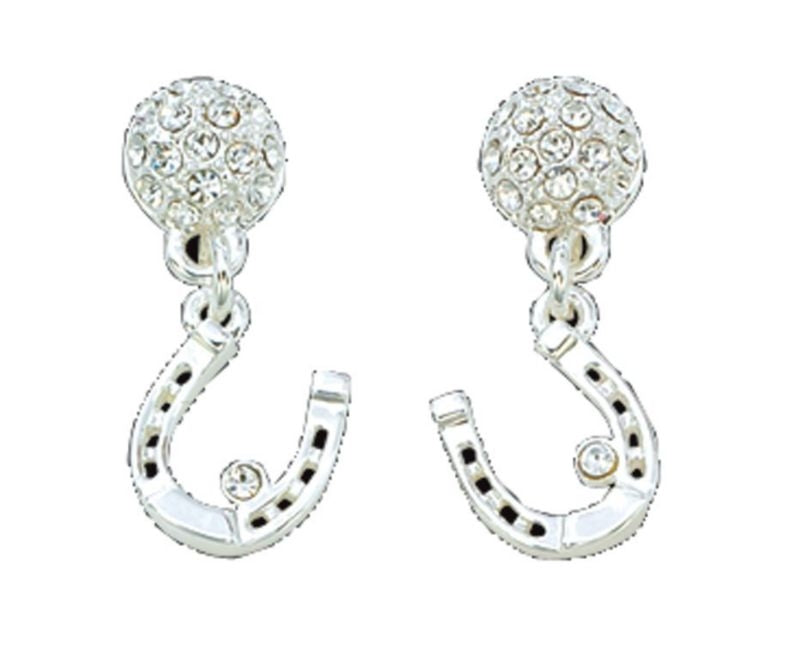 Montana Silver Horseshoe Dangle Crystal Earrings