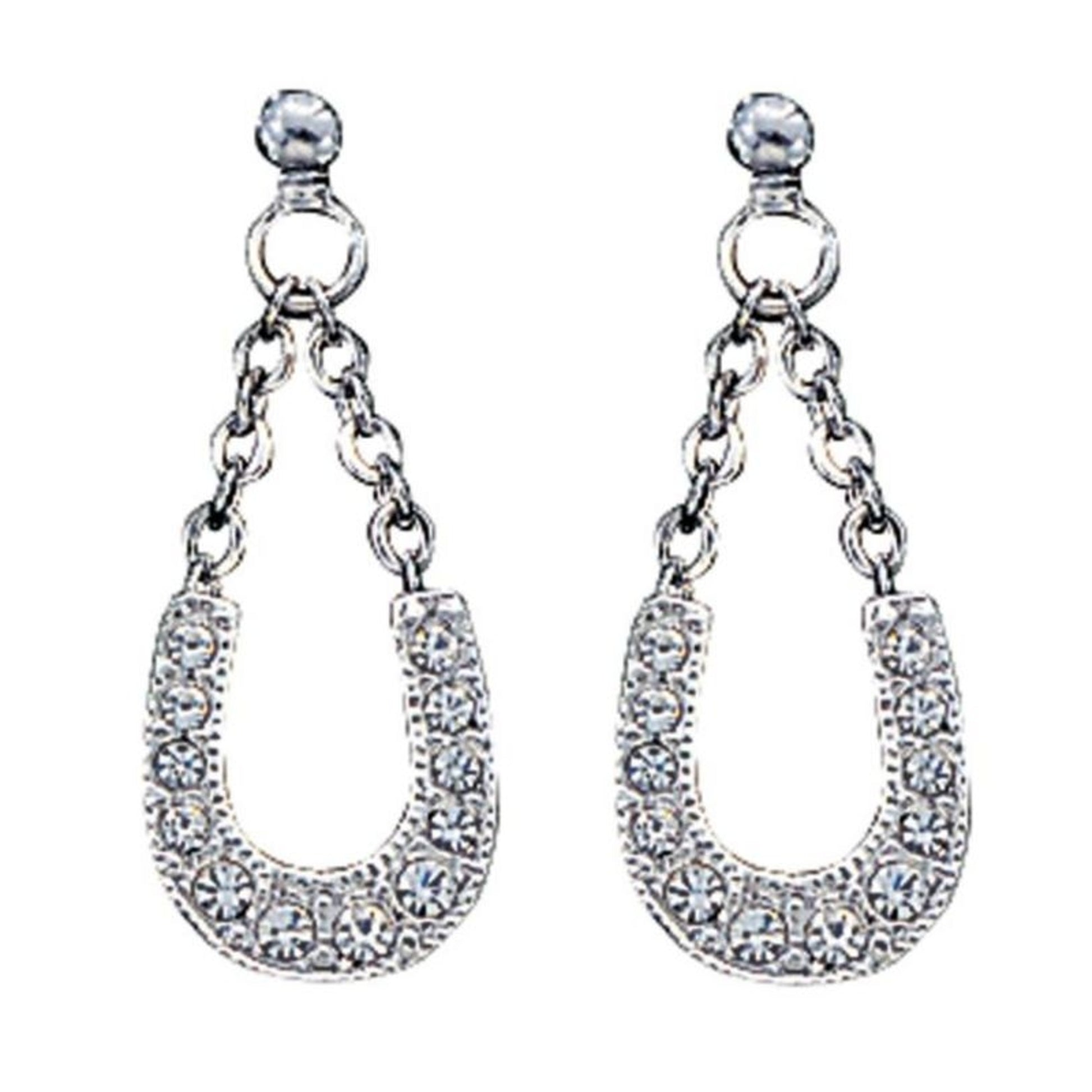 Montana Crystal Lucky Horseshoe Dangle Earrings