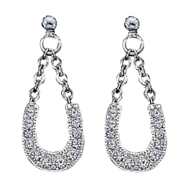 Montana Crystal Lucky Horseshoe Dangle Earrings