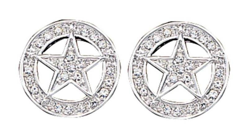 Montana Clear Rhinestone Studded Star Earrings