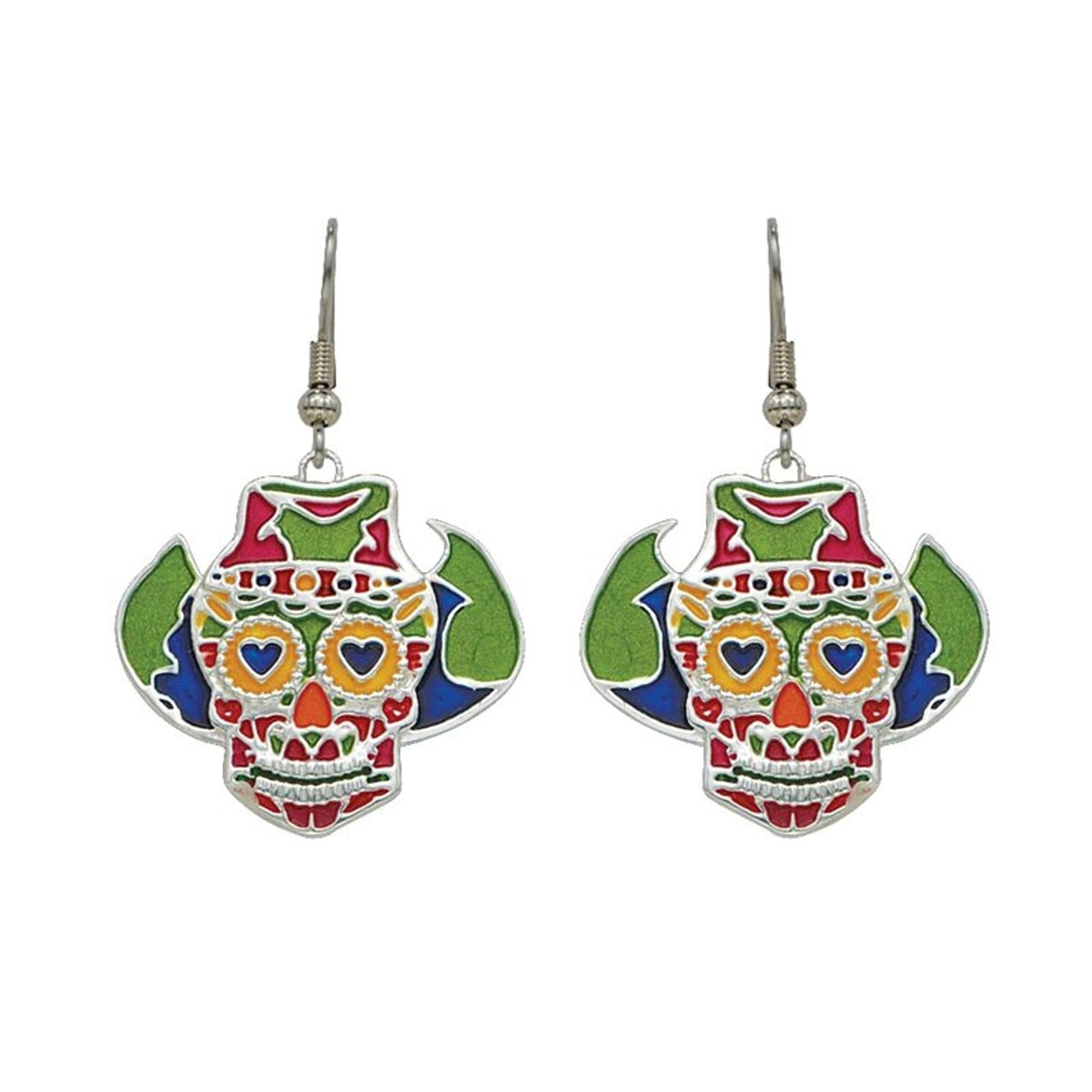 Montana Wild West Sugar Skulls Charm Earrings