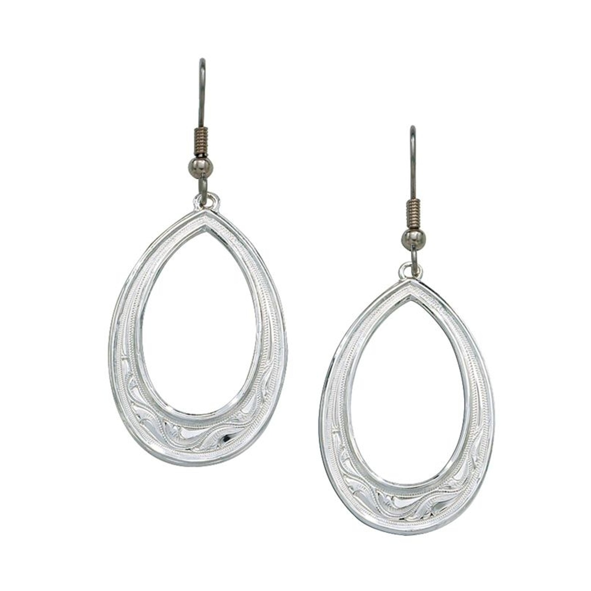 Montana Filigree Silver Teardrop Dangle Earrings