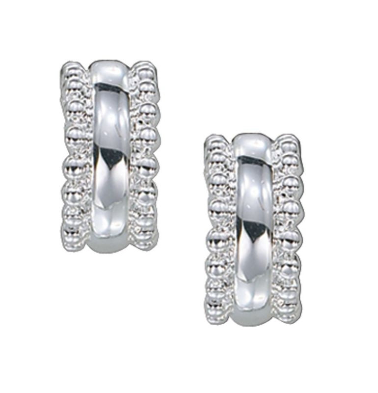 Montana Slvsmiths Shiny Bead Trim Cuff Earrings