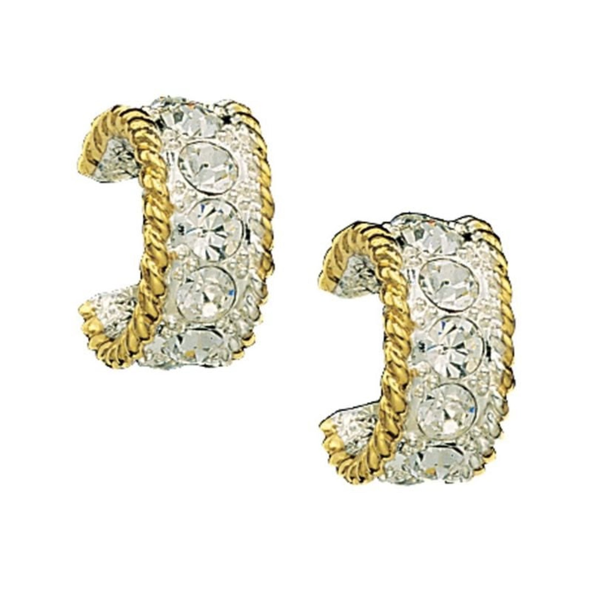 Crystal Shine In Gold Small Hoop Earrings