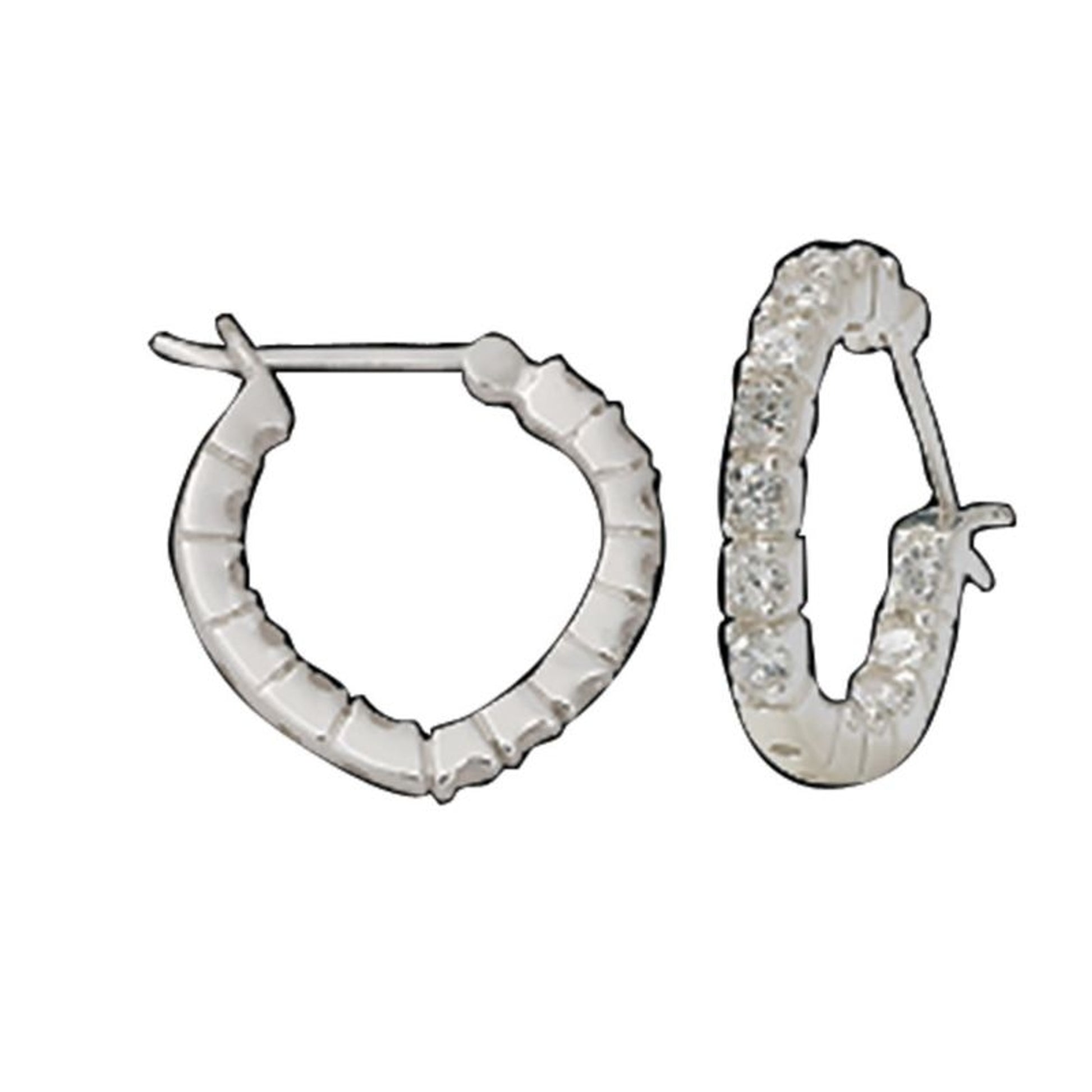 Montana Silver Heart Hoop with Crystal Earrings