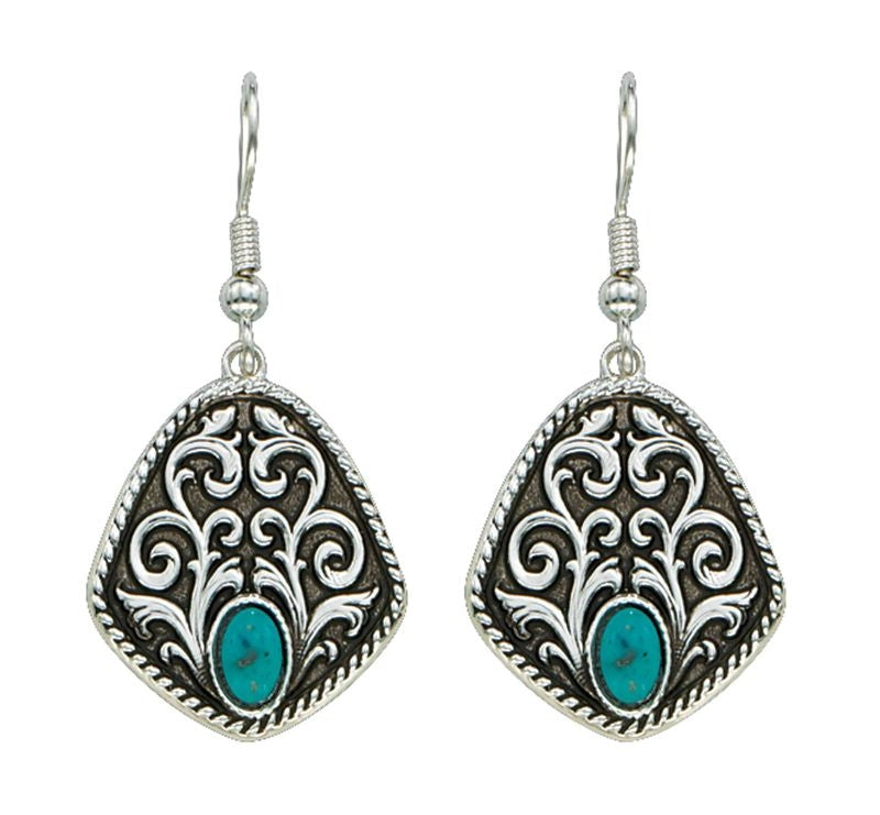 Montana Silver Vintage Turquoise Drops Earrings