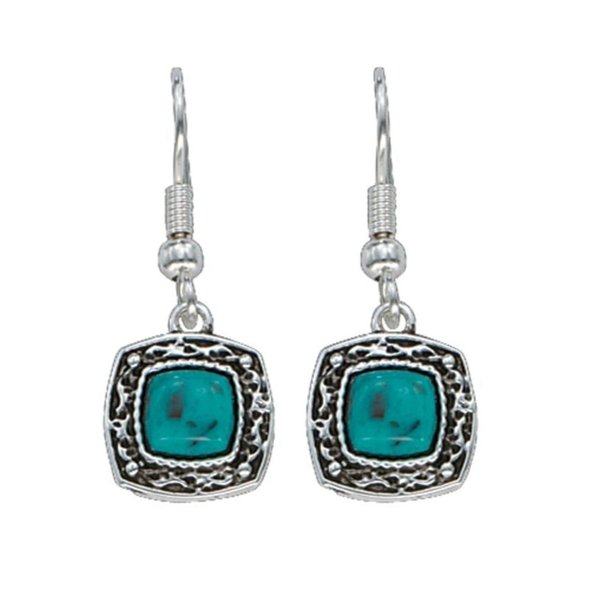 Montana Silversmiths Blue Earth Drop EarringsBk/Wh