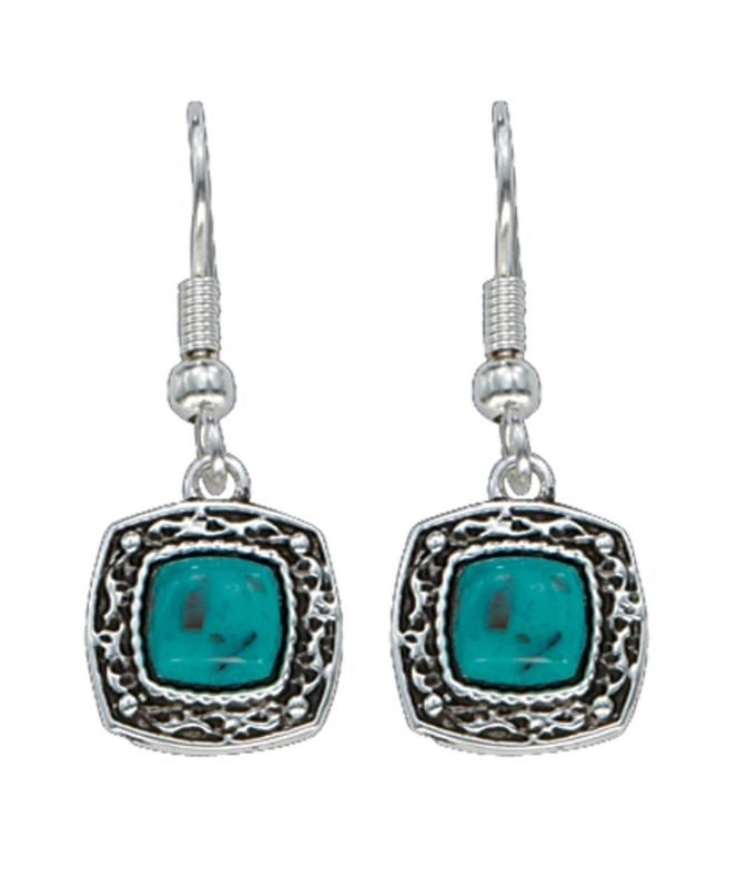 Montana Silversmiths Blue Earth Drop EarringsBk/Wh