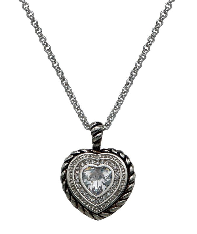 Montana Crystal Heart In of Heart Pendant Necklace