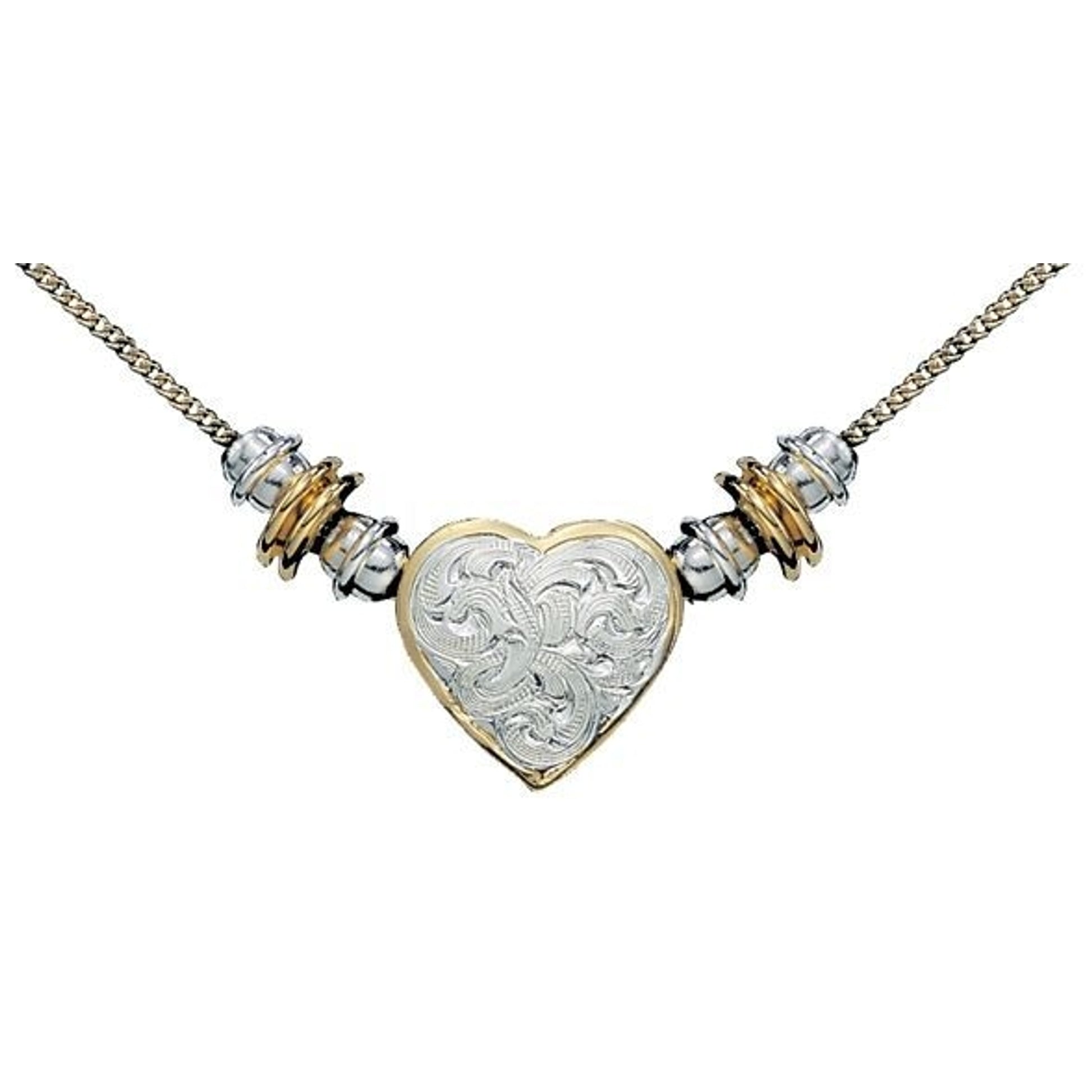 Montana Silver/Gold Montana Heart Beaded Necklace