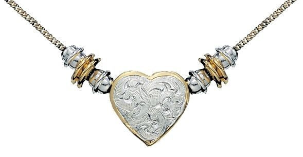 Montana Silver/Gold Montana Heart Beaded Necklace