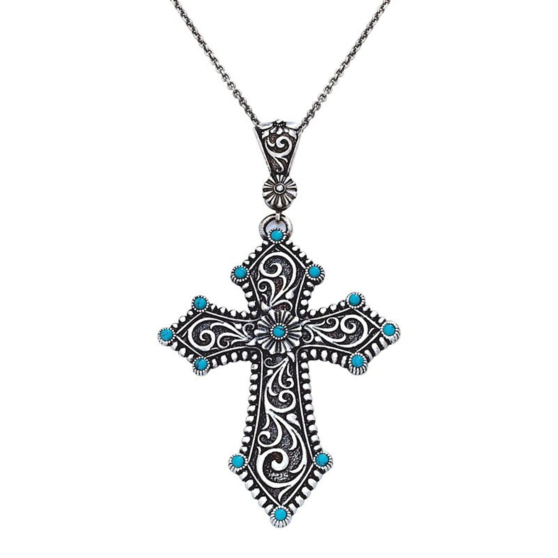 Montana Passion Flower Cross Pendant Necklace