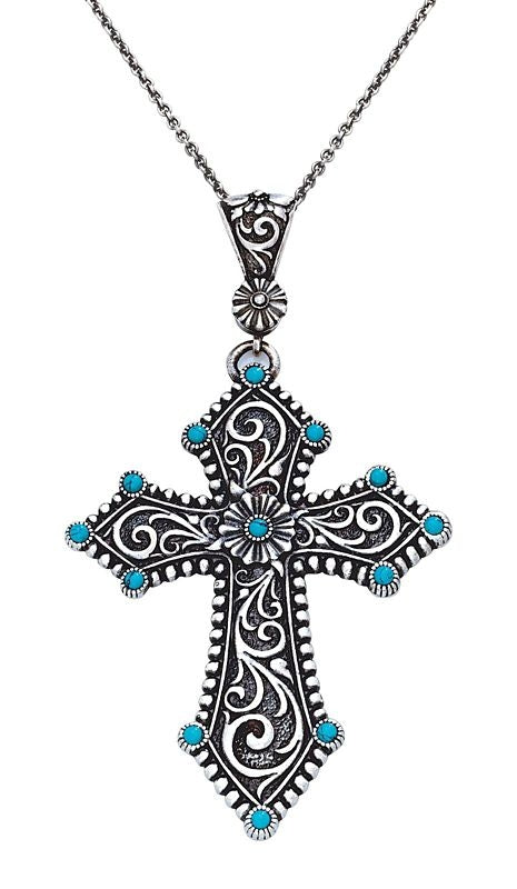 Montana Passion Flower Cross Pendant Necklace