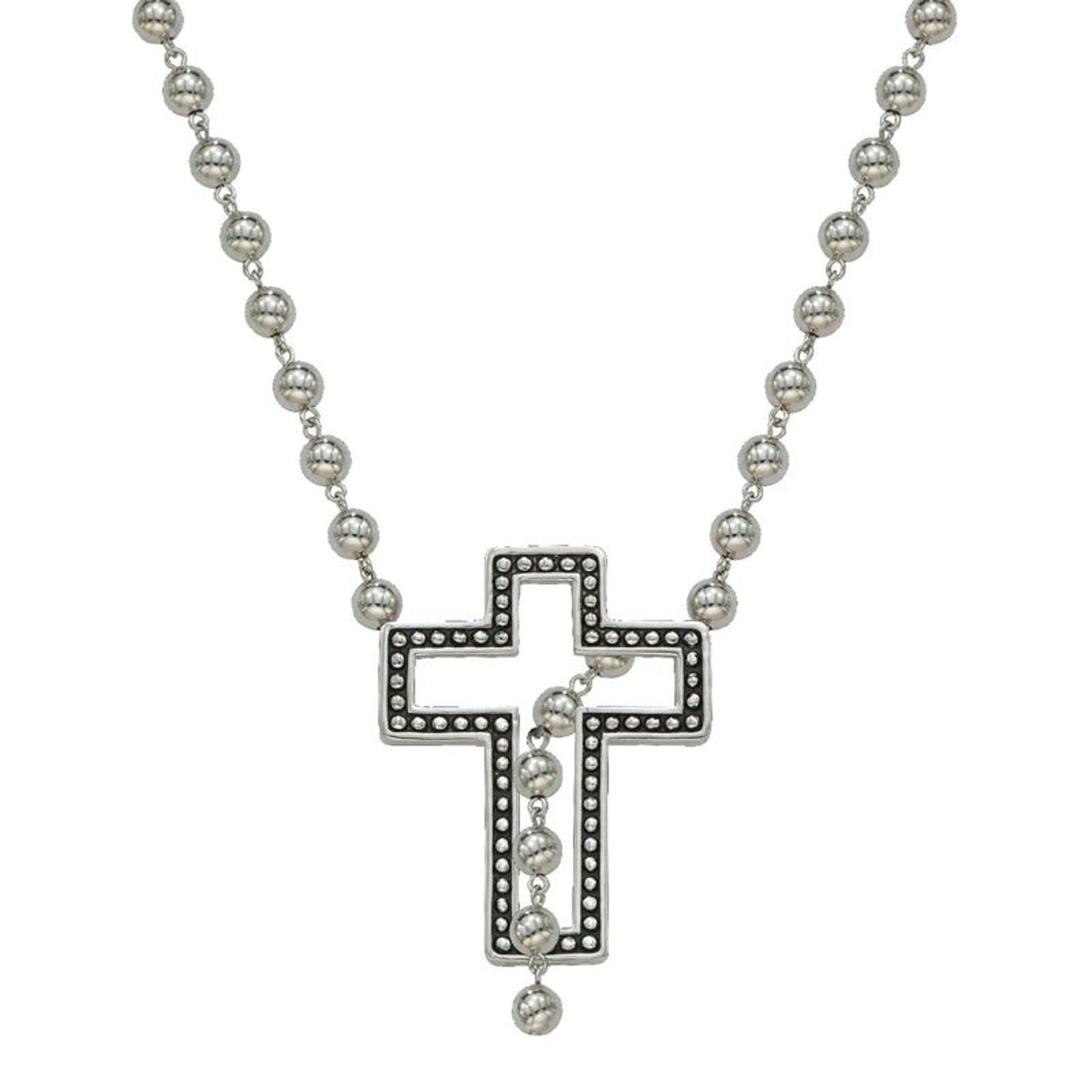 Montana Silver Studded Cross Lariat Necklace