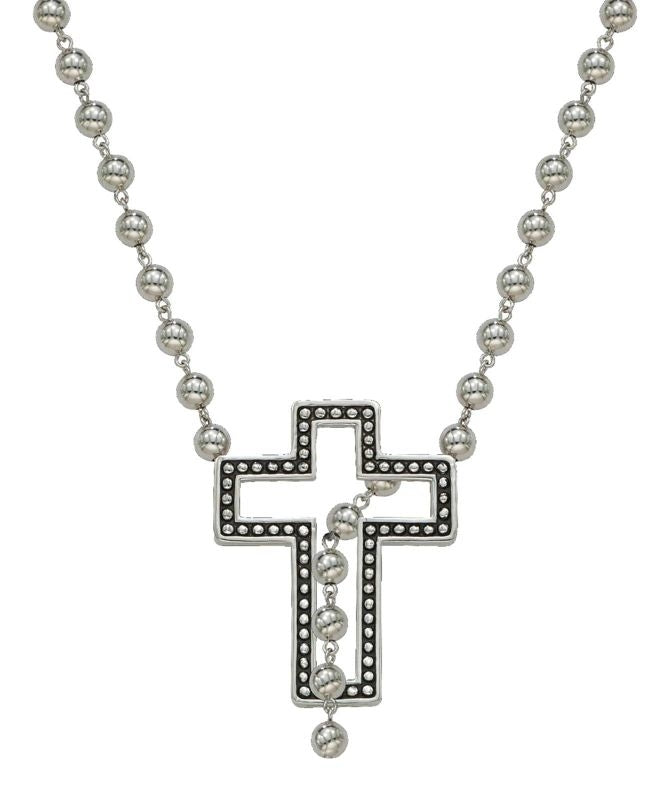 Montana Silver Studded Cross Lariat Necklace
