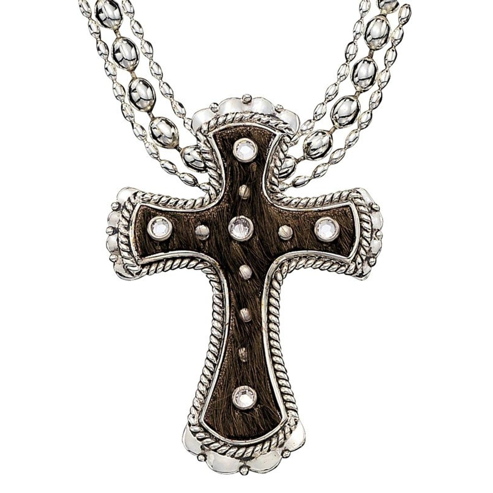 Montana Silver Large Brindle Cross Necklace
