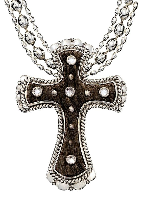 Montana Silver Large Brindle Cross Necklace