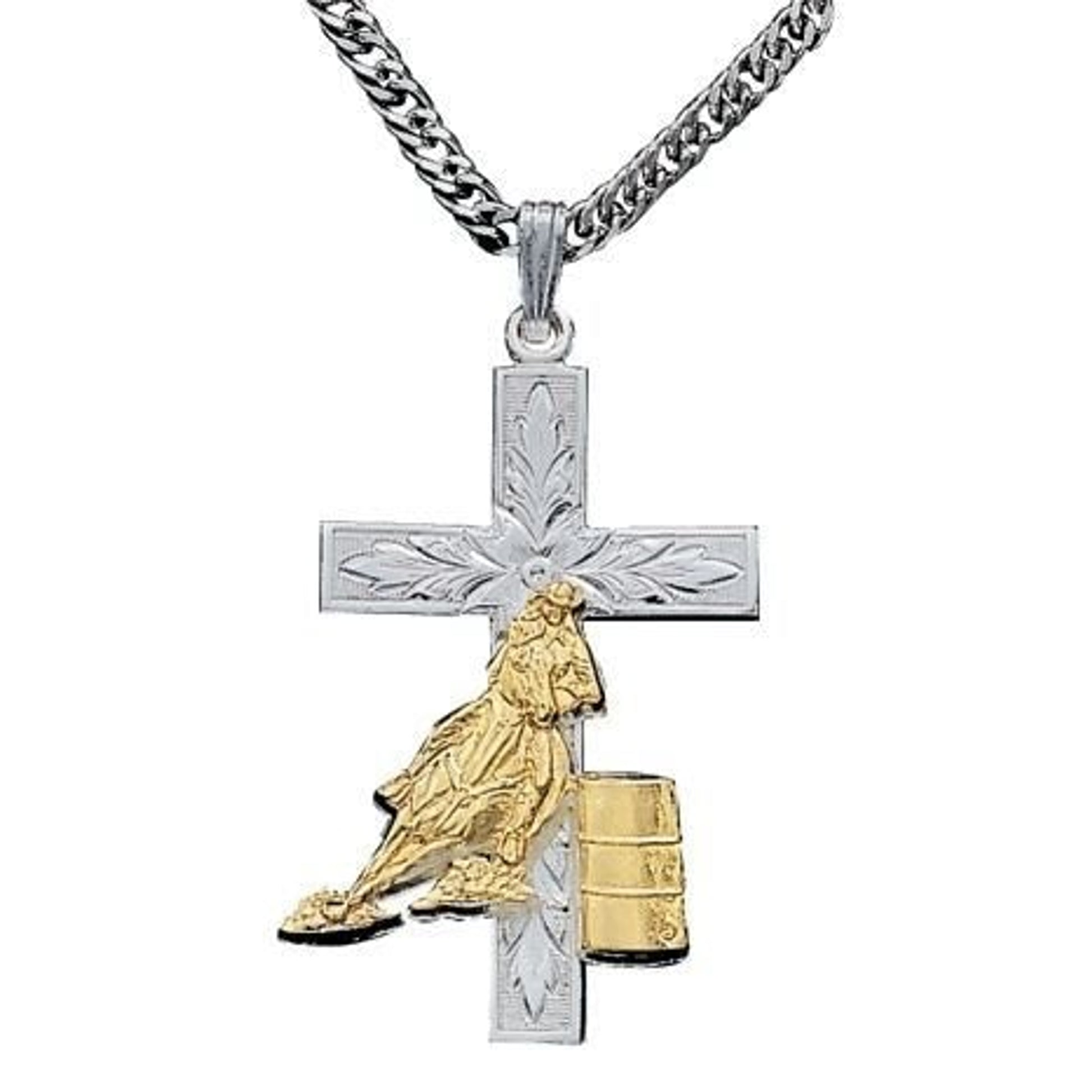 Montana Barrel Racer Cross Necklace