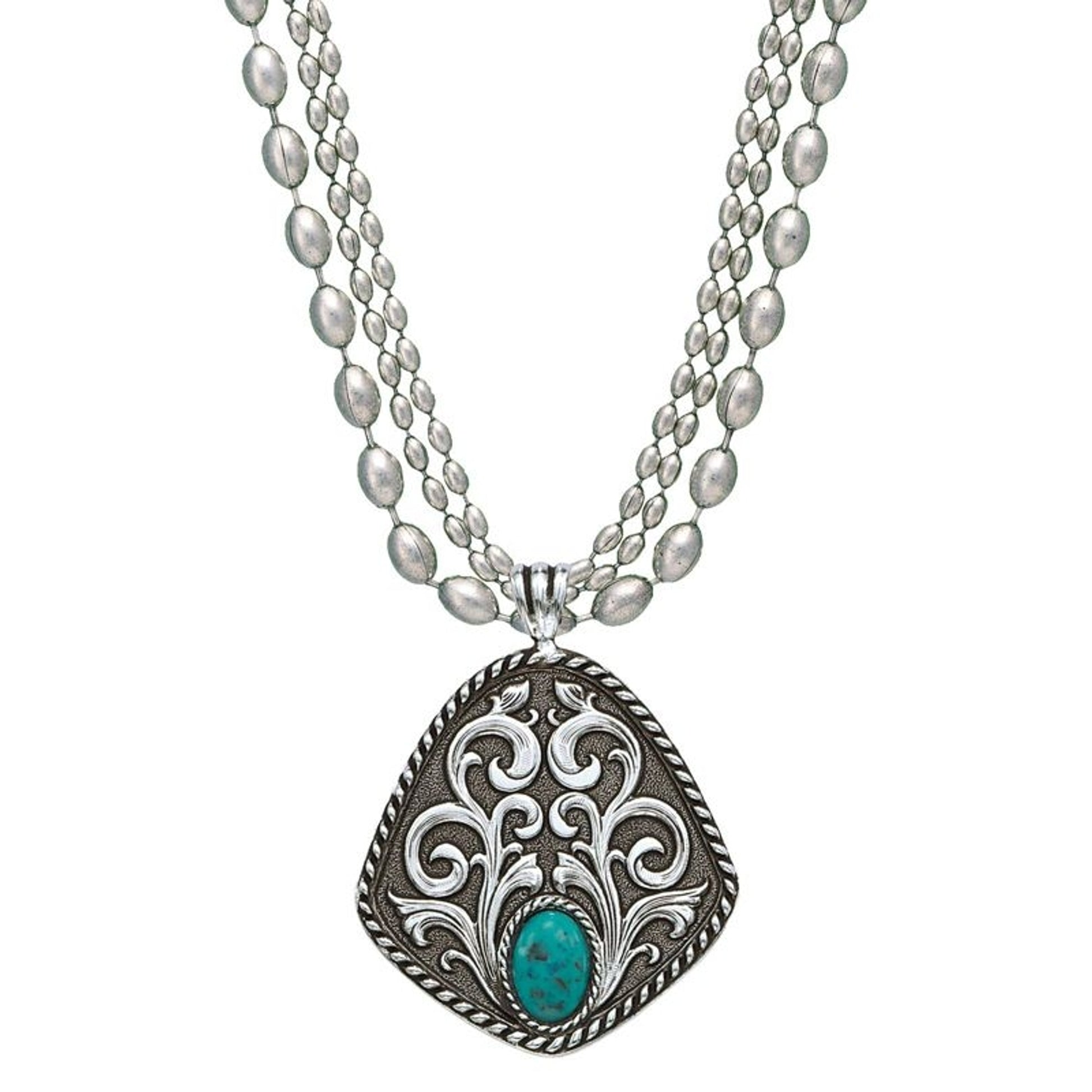 Montana Silver Vintage Turquoise Drop Necklace