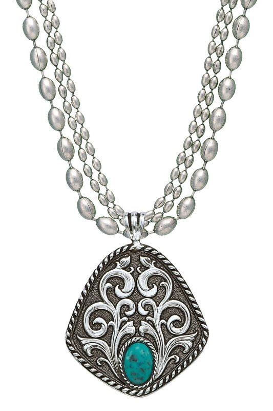 Montana Silver Vintage Turquoise Drop Necklace