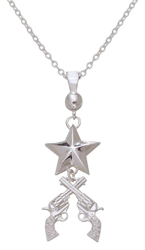 Montana Silver Star/Cross Pistols Pendant Necklace