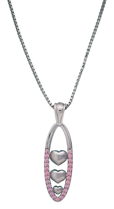 Montana Young Love Silver Hearts Pendant Necklace