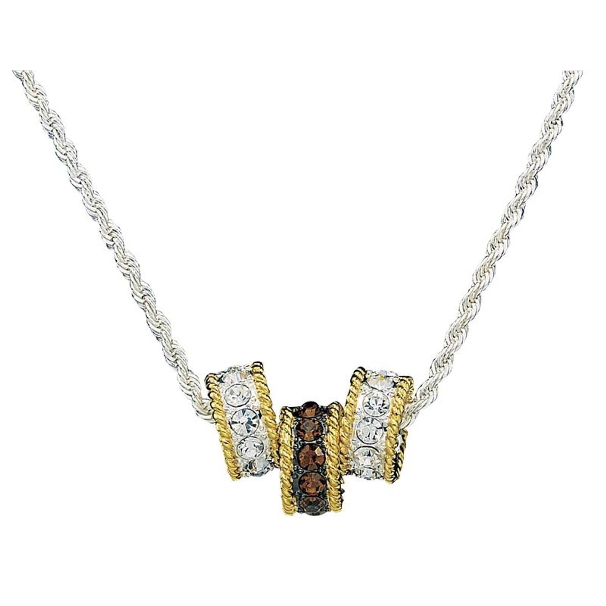 Montana Topaz Crystal Shine Triple Ring Necklace
