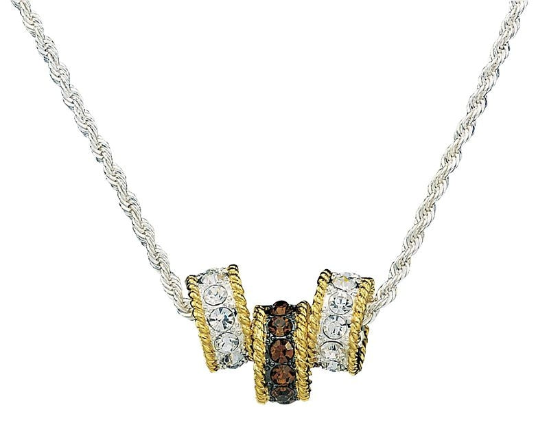 Montana Topaz Crystal Shine Triple Ring Necklace