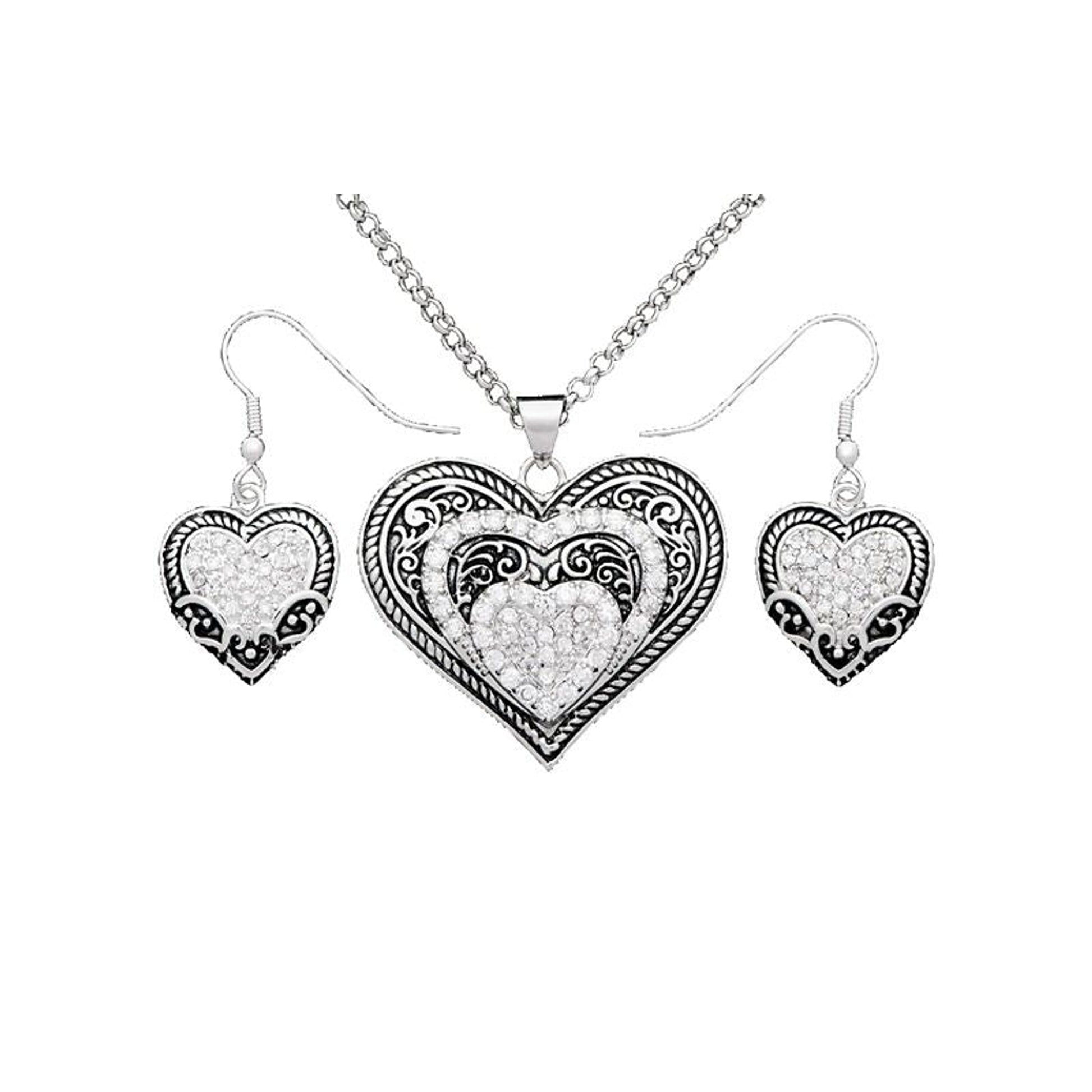 Vintage Charm Our Prairie Mother Heart Jewelry Set