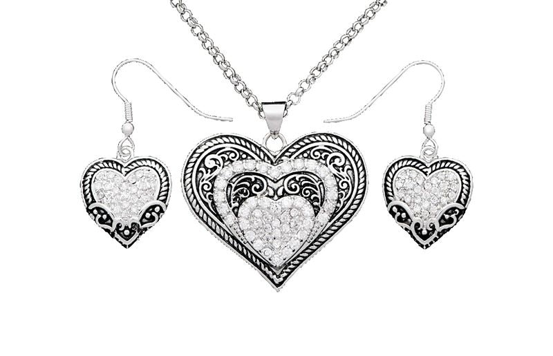 Vintage Charm Our Prairie Mother Heart Jewelry Set