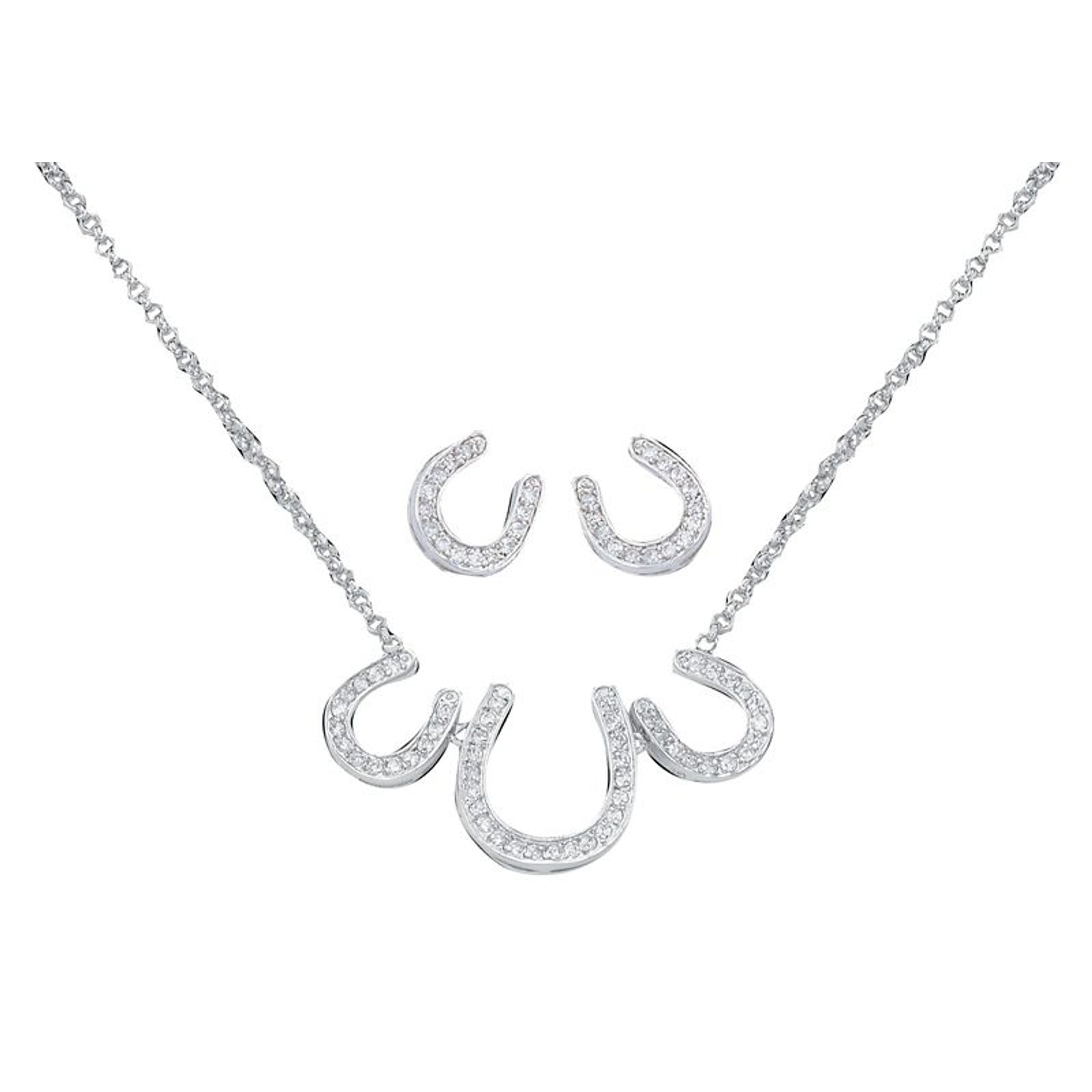 Montana Triple Tilted Hrsshoe Jewelry Set
