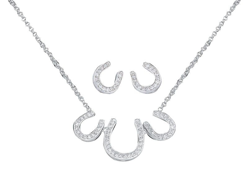 Montana Triple Tilted Hrsshoe Jewelry Set