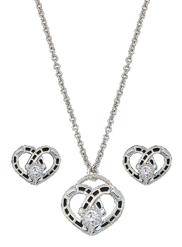 Montana Silversmiths Horseshoe Heart Jewelry Set