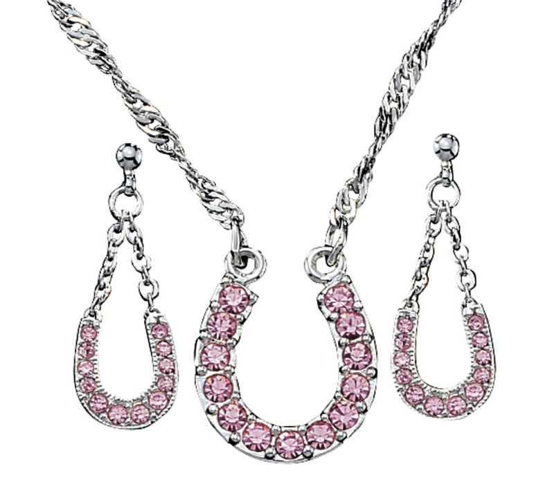 MontanaSilver Pink Ice Lucky Horseshoe Jewelry Set