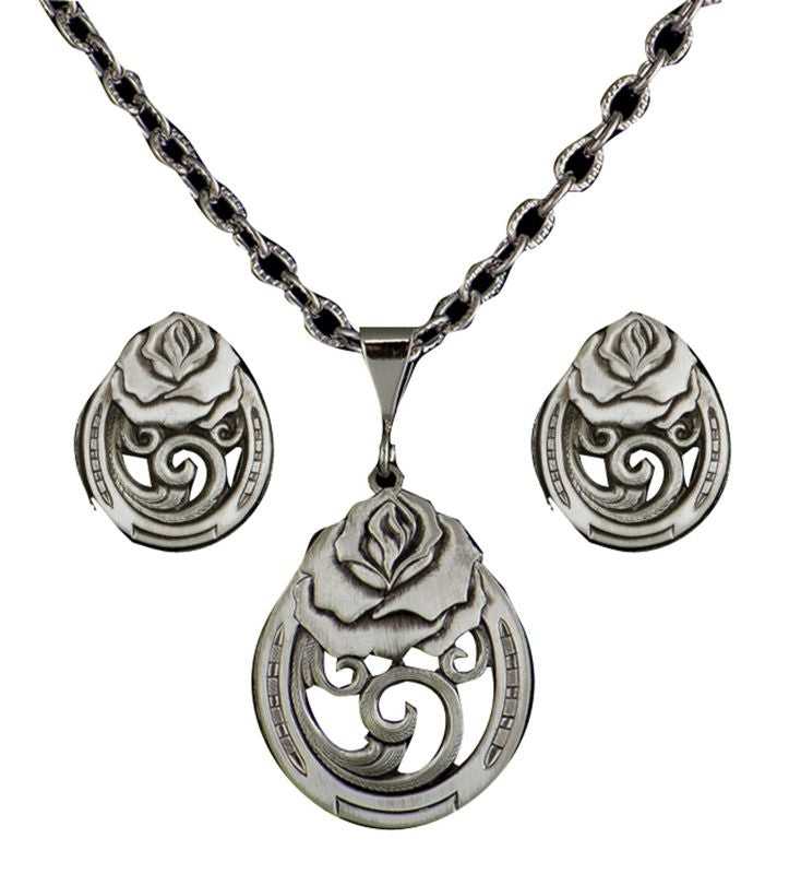 Montana Silver Wild Rose Gunmetal Jewelry Set