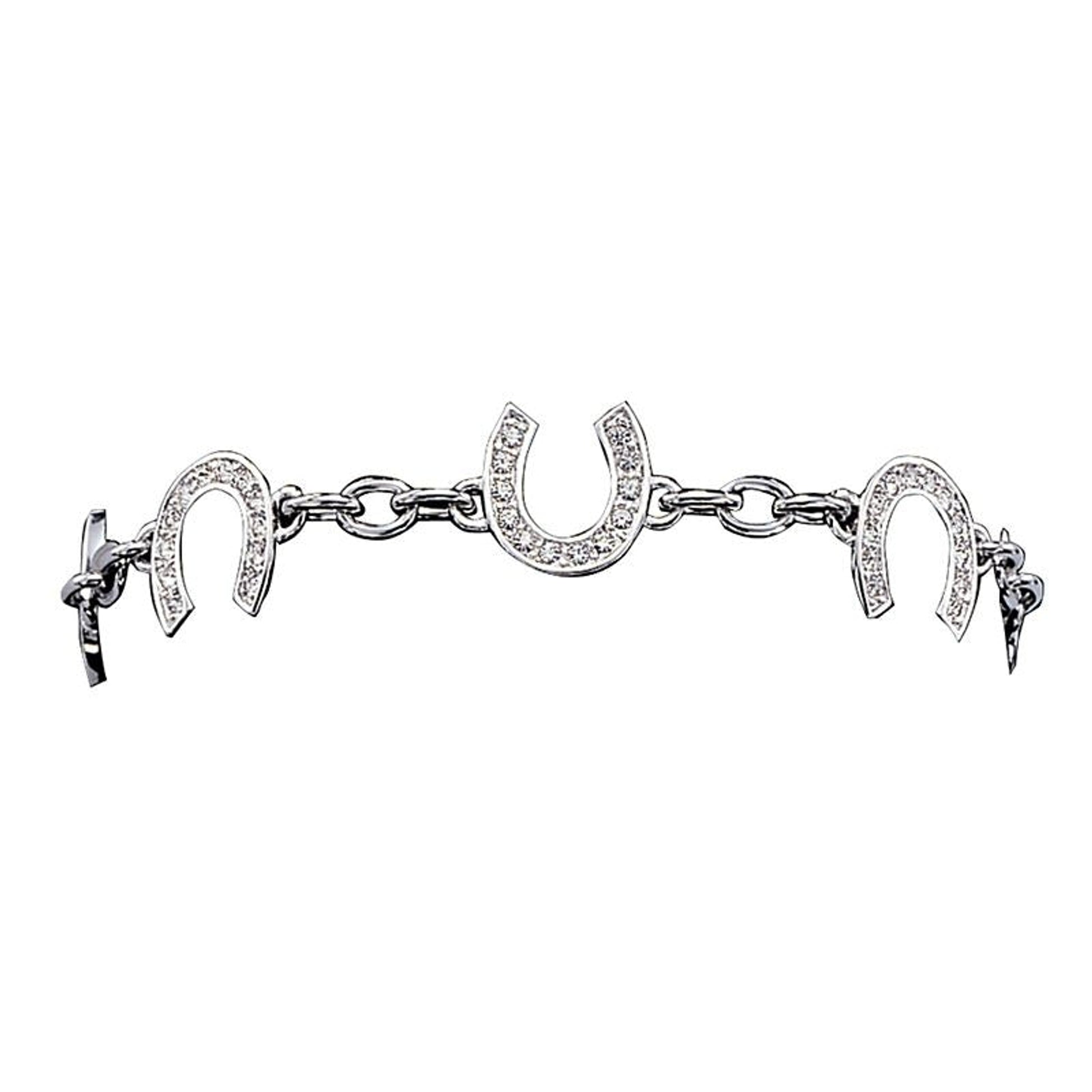 Crystal Clear Lucky Horseshoe Link Bracelet