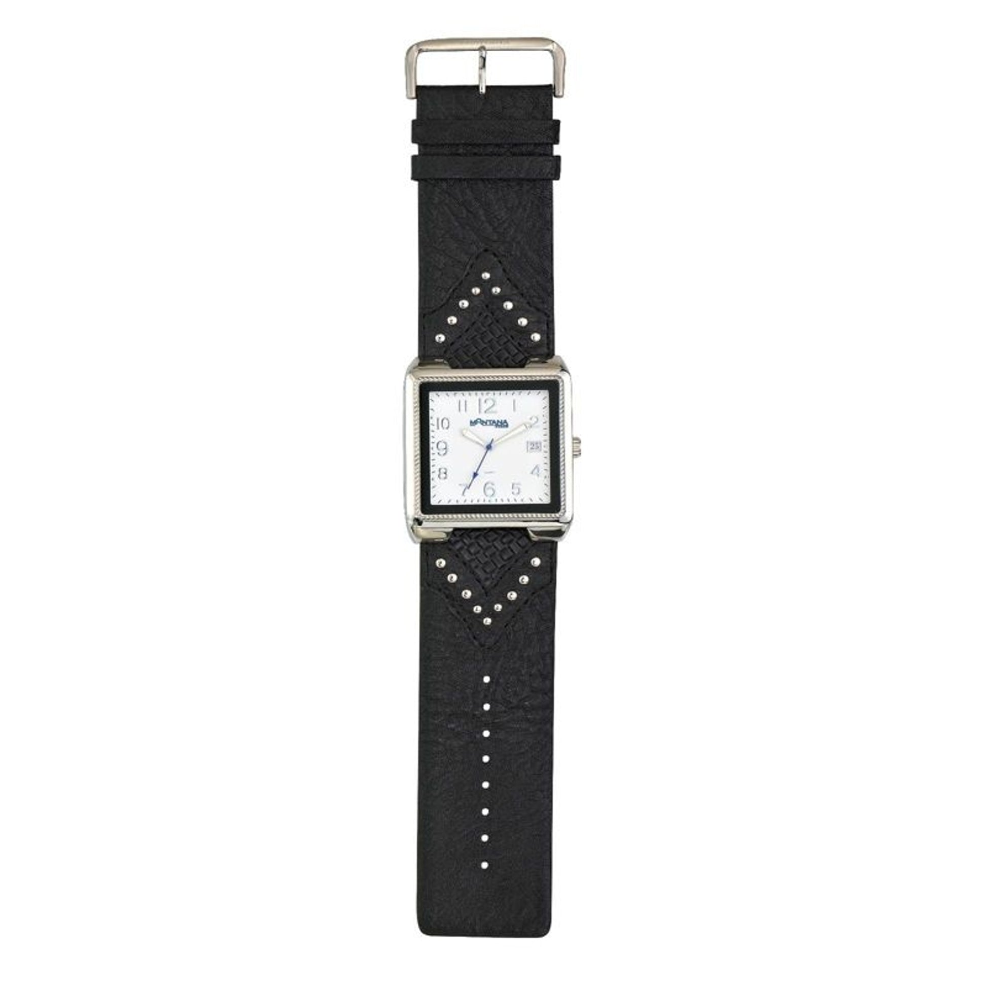 Montana Silver Trim Genuine Leather Cuff Watch