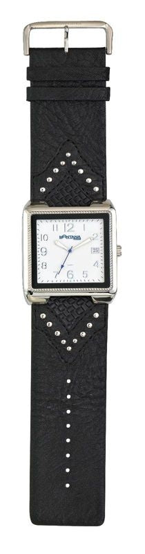 Montana Silver Trim Genuine Leather Cuff Watch