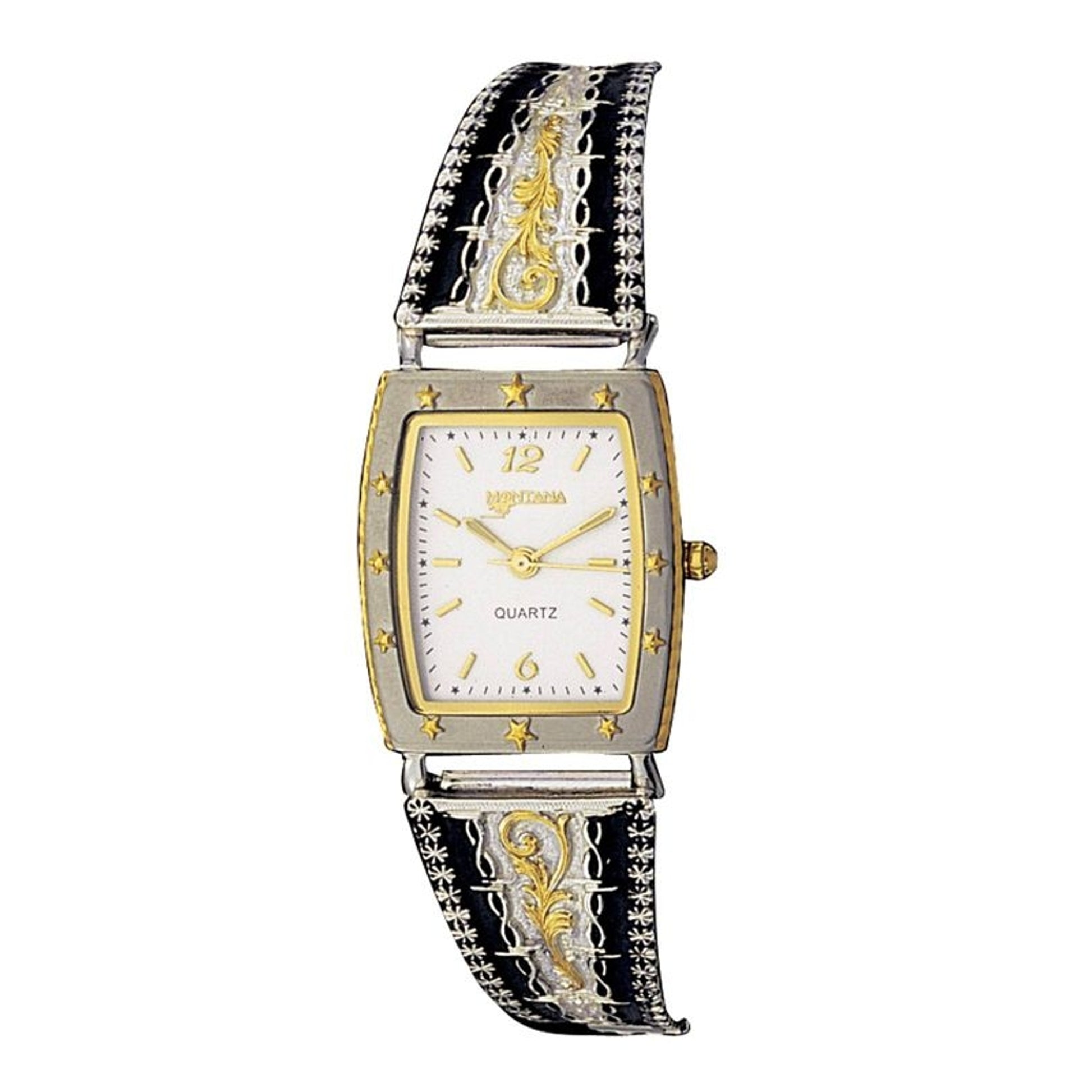 Montana Barb Wire Expansion Band Watch with Sq Face